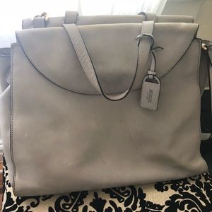Kate Spade Saturday Large A Satchel in Silver Grey